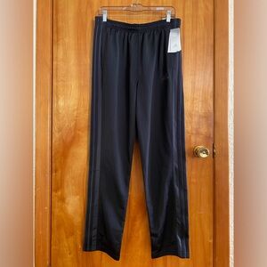 Adidas TRICO ZIP Men LARGE Tricot Track Training Pants (FL4870) Black Carbon NWT